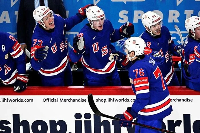 The USA team won the hockey world championship for the first time since 1960